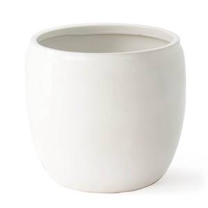 Bilde av KRUKKE GLASERT HVIT H21cm